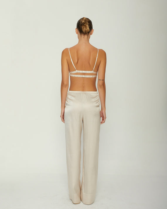 KAIA SILK-SATIN TOP BRA